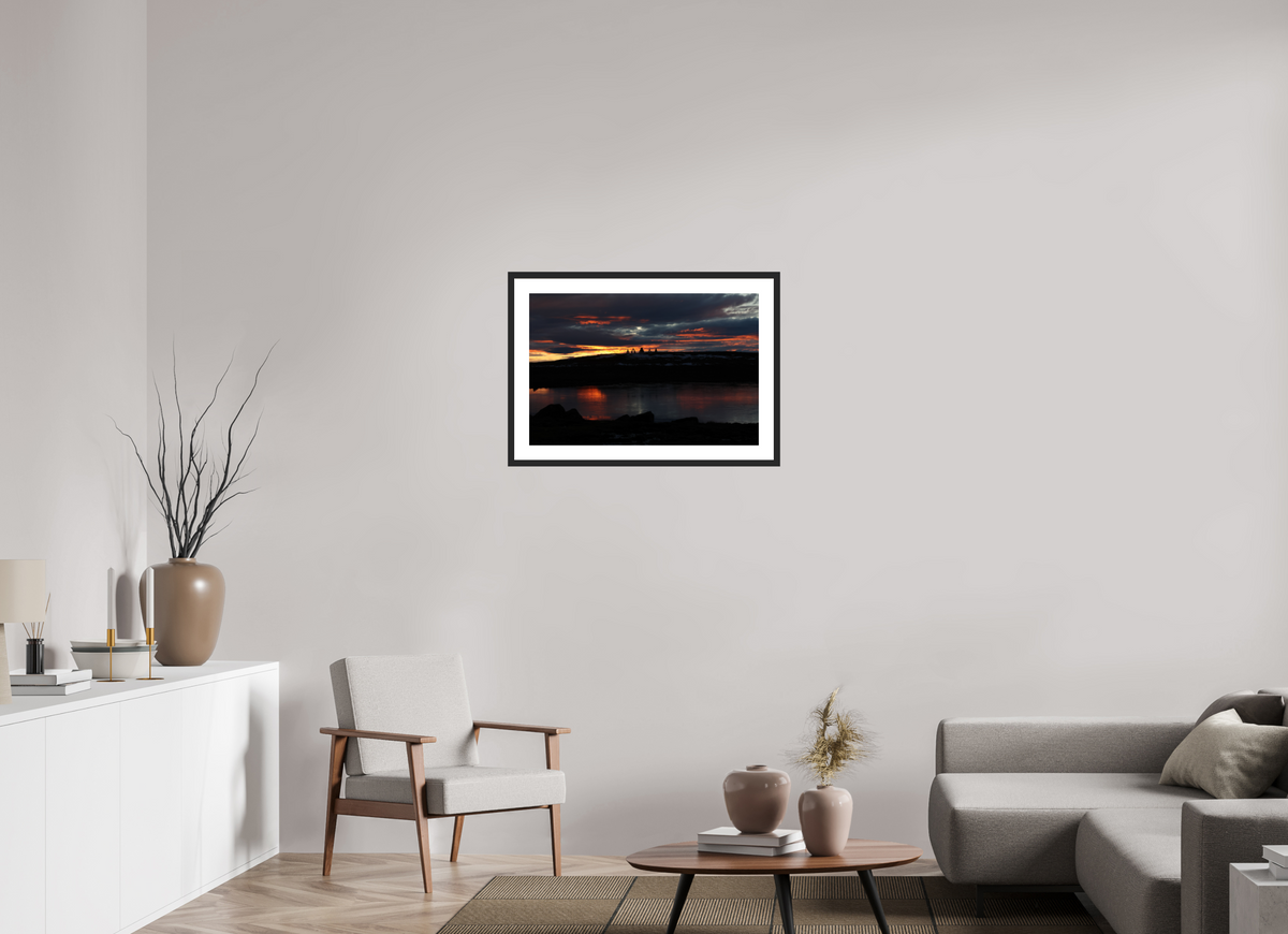 75 x 50 cm, Cadre avec passe partout Arctic Afterglow — Iceland
