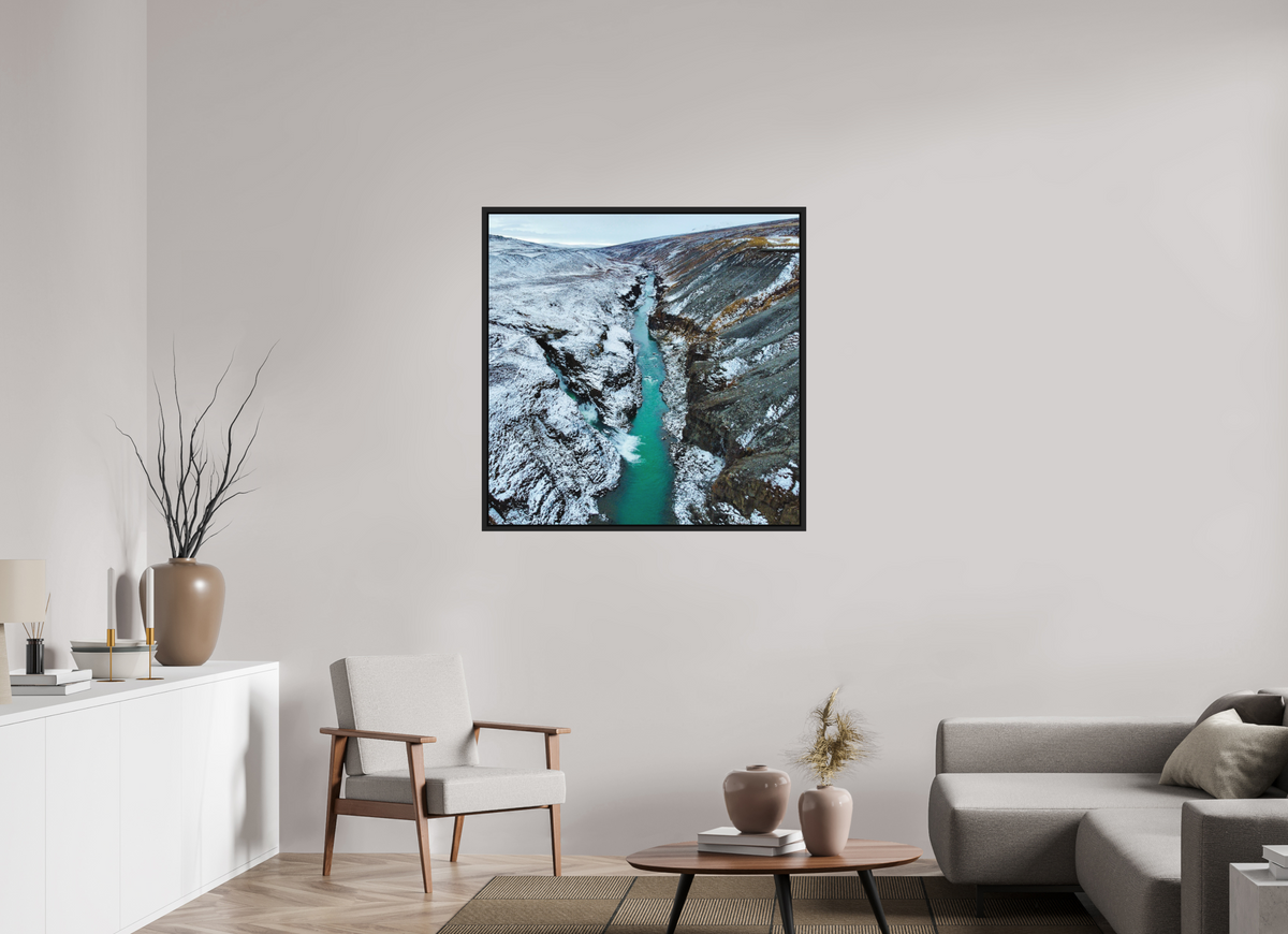 100 x 100 cm, Caisse américaine alu dibond Between Two Seasons — Iceland