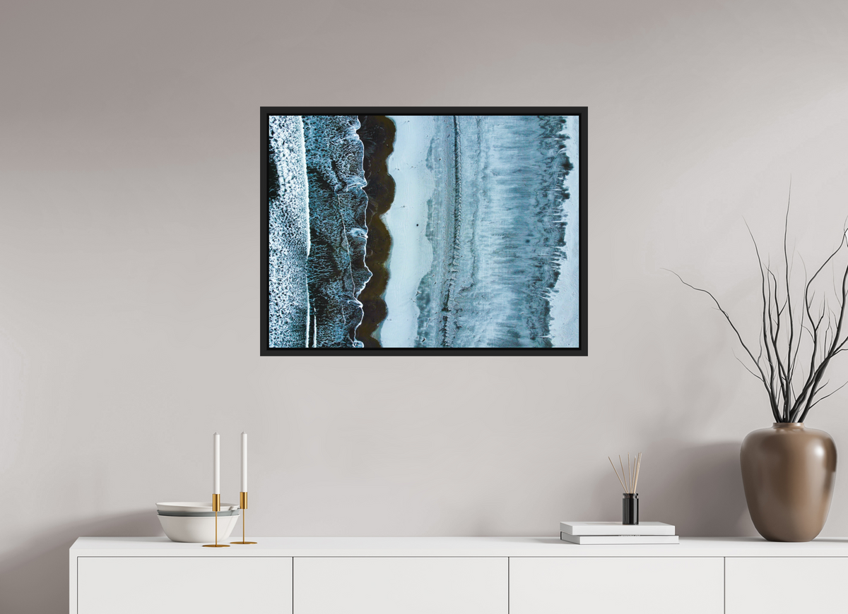 80 x 60 cm, Caisse américaine alu dibond Edge of Winter — Iceland