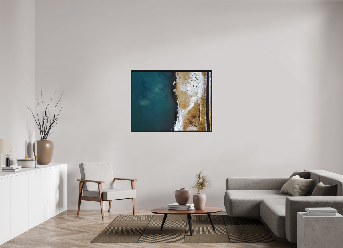 120 x 90 cm, Caisse américaine alu dibond Between Land & Sea — Iceland