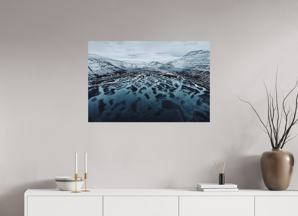 90 x 60 cm, Tirage Alu dibond 3mm Frozen Veins — Iceland