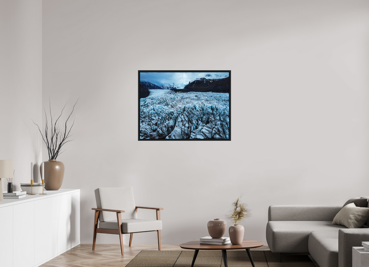 100 x 75 cm, Caisse américaine alu dibond Into the Ice — Iceland