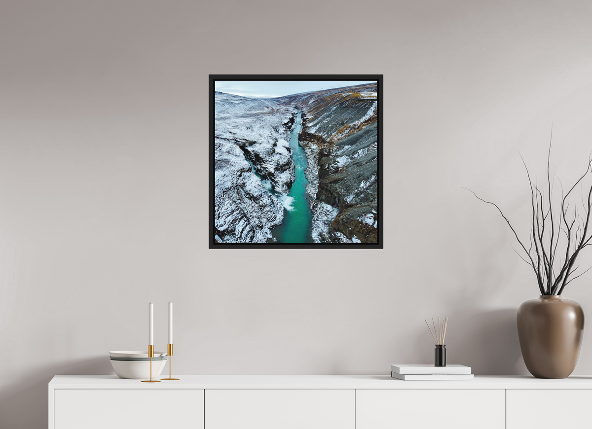 60 x 60 cm, Caisse américaine alu dibond Between Two Seasons — Iceland