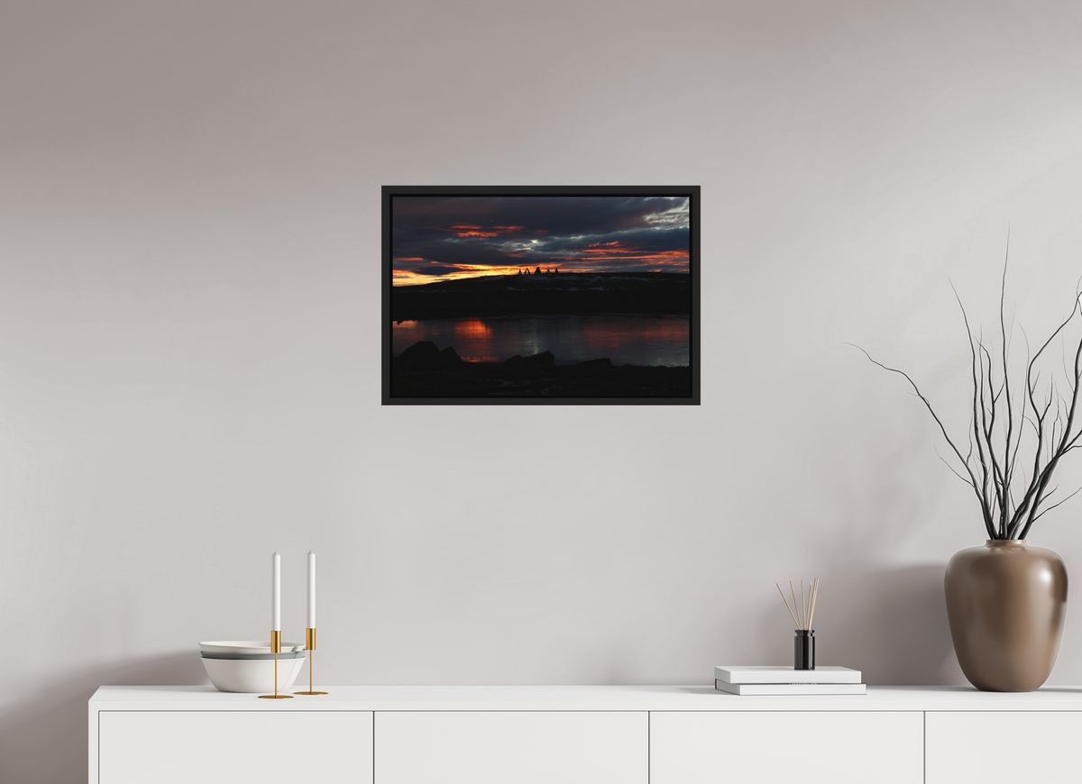 60 x 40 cm, Caisse américaine alu dibond Arctic Afterglow — Iceland