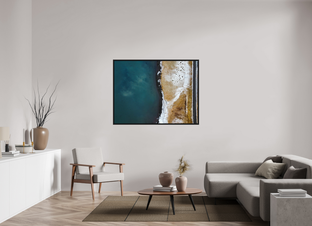 140 x 105 cm, Caisse américaine alu dibond Between Land & Sea — Iceland
