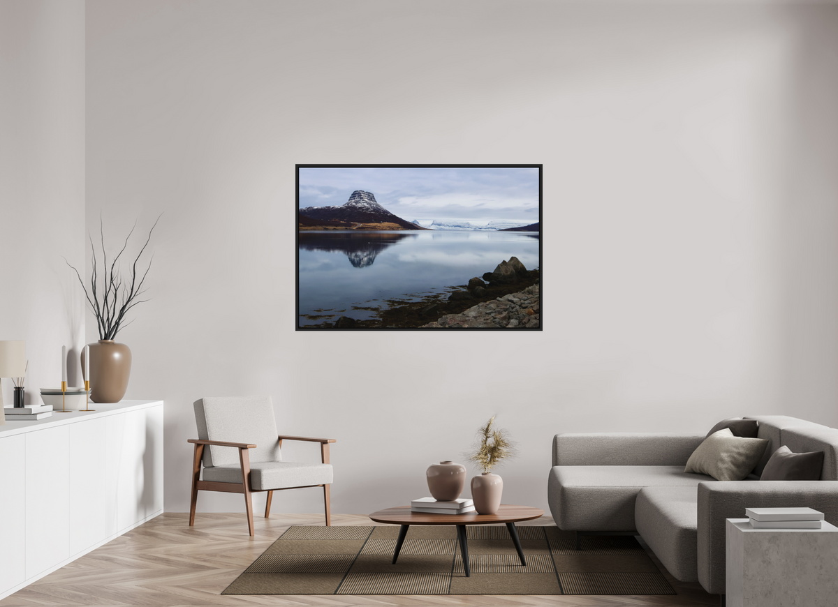150 x 100 cm, Caisse américaine alu dibond Stillness in the Fjord