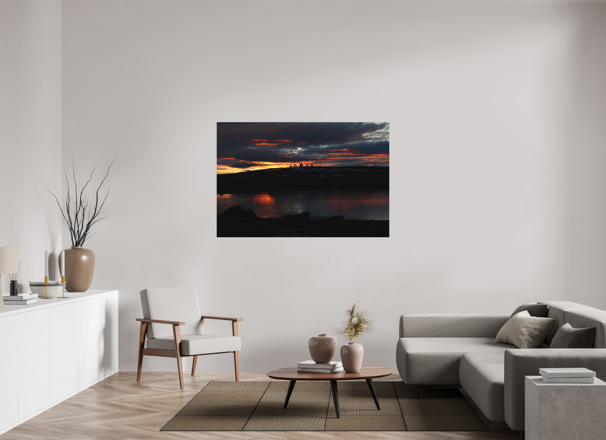 150 x 100 cm, Tirage photo mat Arctic Afterglow — Iceland