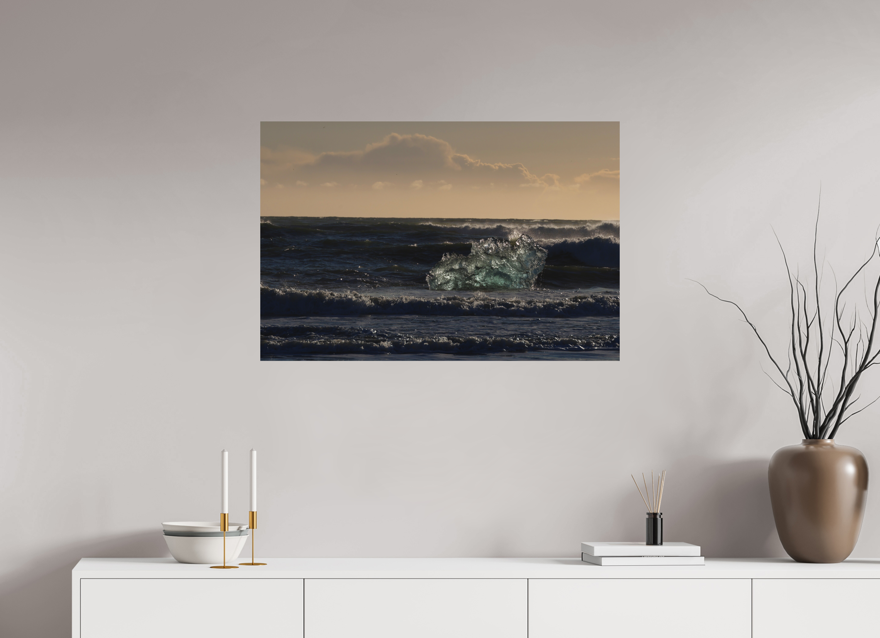 90 x 60 cm, Islande Cast Adrift — Diamond Beach