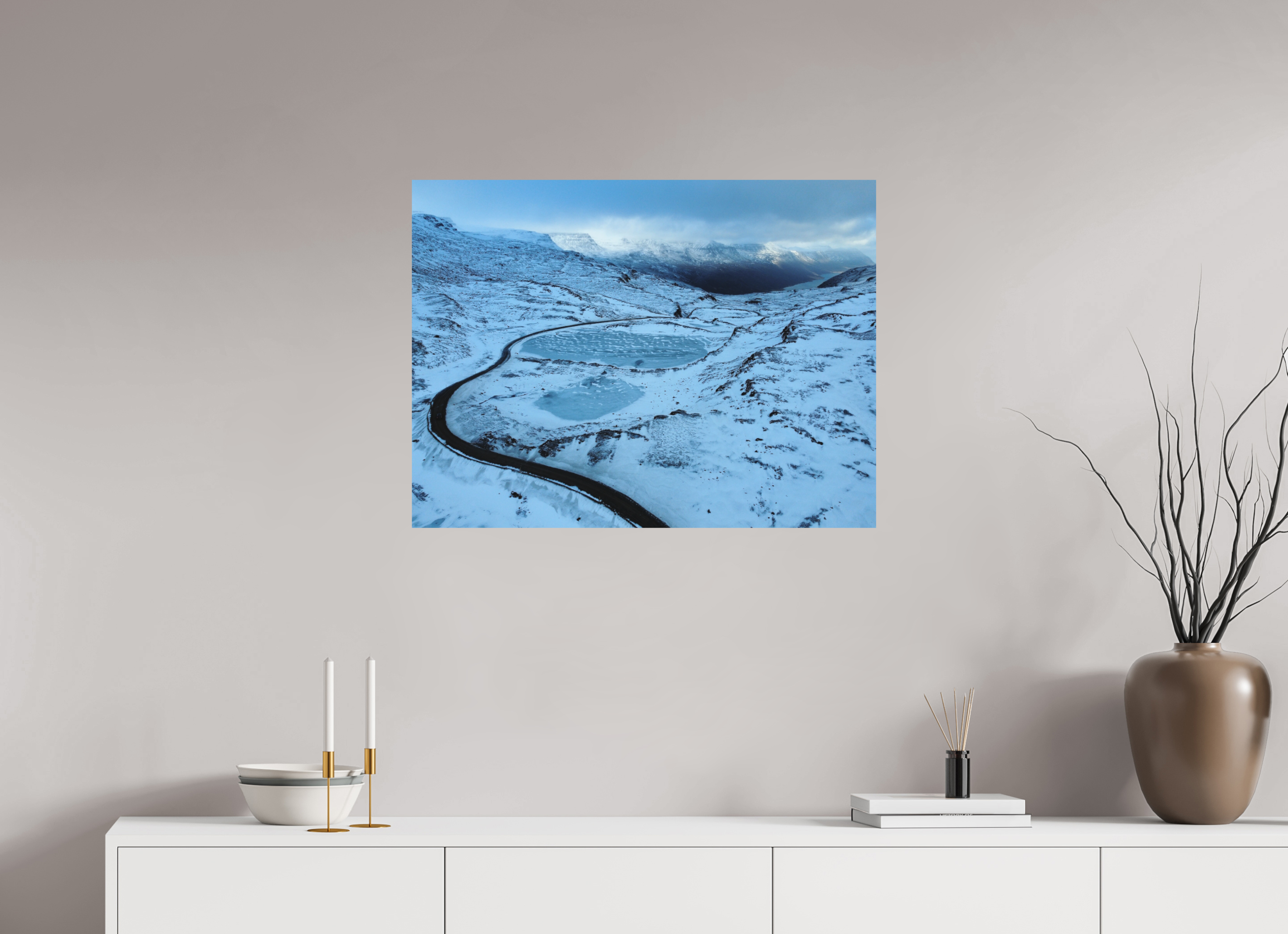80 x 60 cm, Tirage photo mat Into the Darkness — Iceland