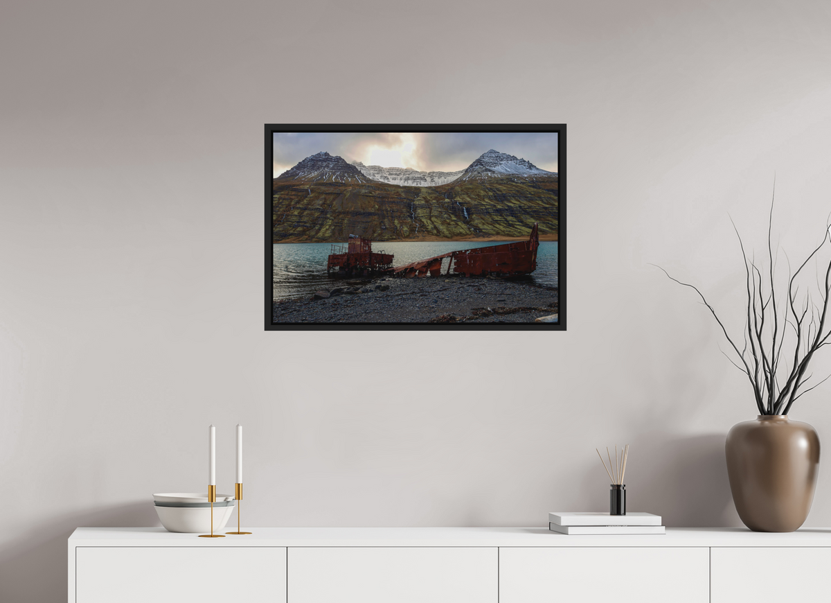 75 x 50 cm, Caisse américaine alu dibond Stranded in the fjord