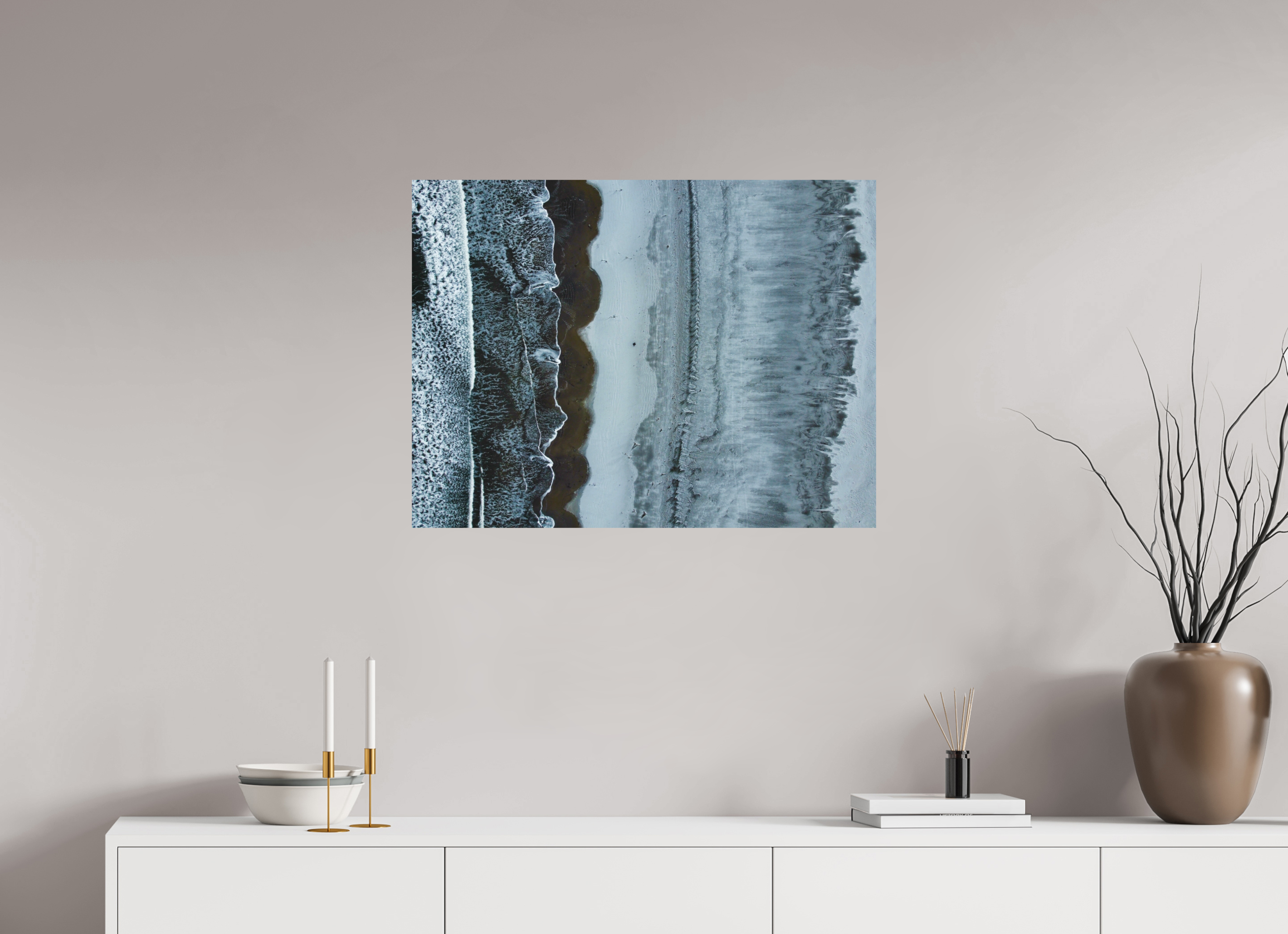 80 x 60 cm, Tirage photo mat Edge of Winter — Iceland