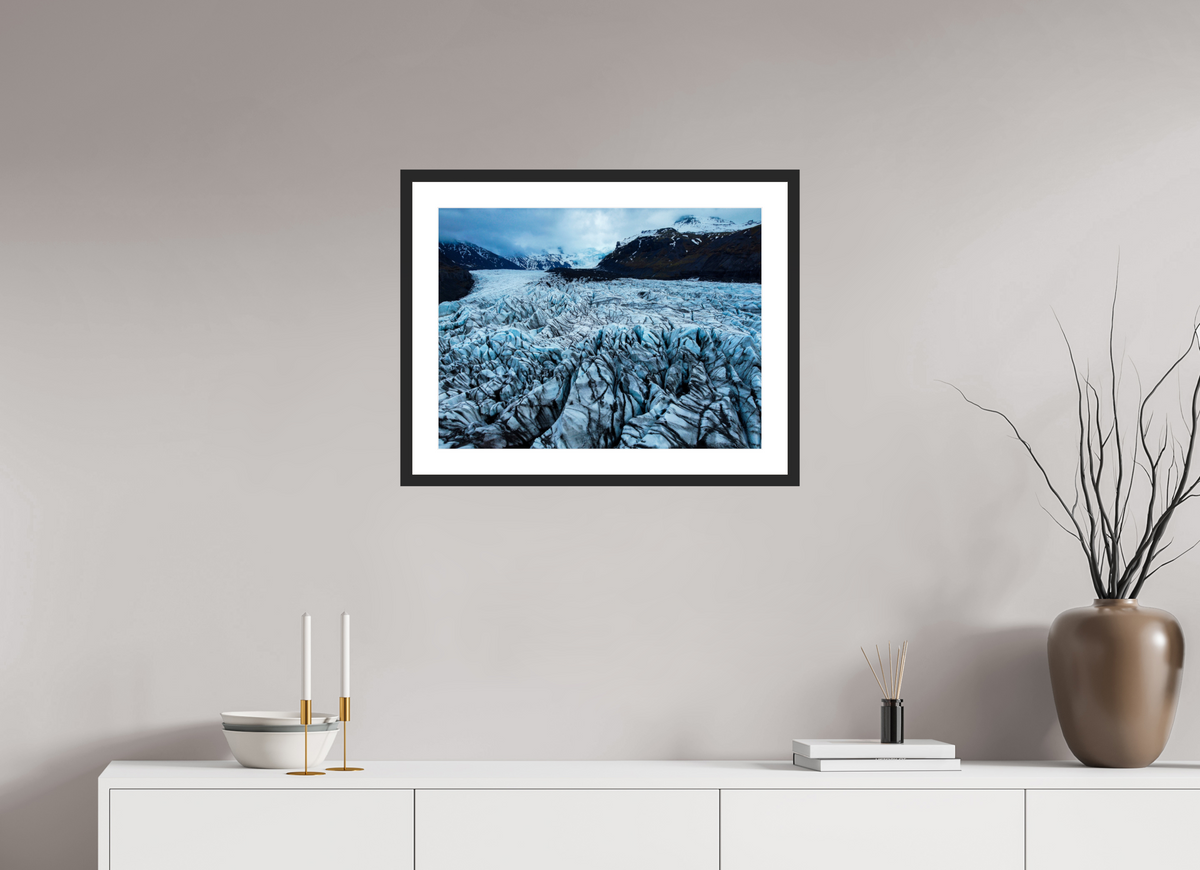 60 x 45 cm, Cadre avec passe partout Into the Ice — Iceland