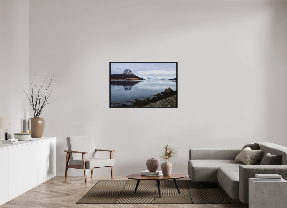 120 x 80 cm, Caisse américaine alu dibond Stillness in the Fjord