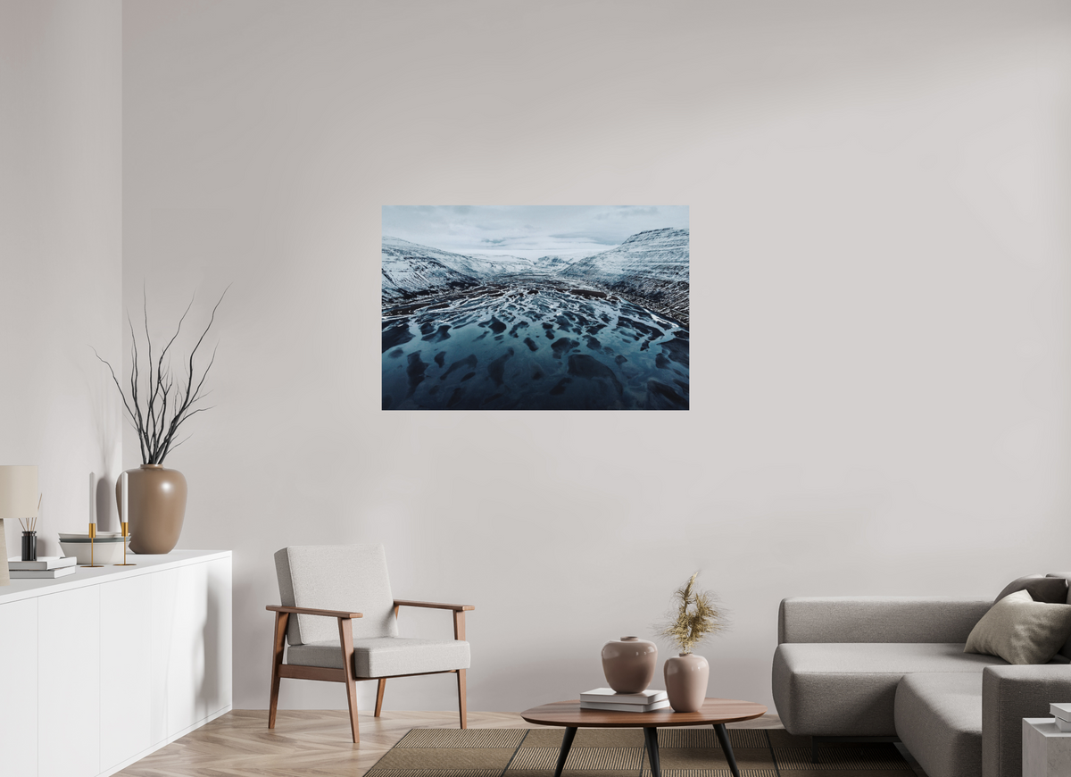 120 x 80 cm, Tirage photo mat Frozen Veins — Iceland