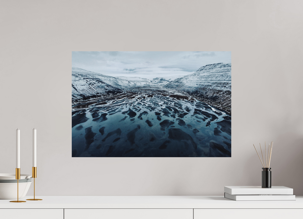 60 x 40 cm, Tirage photo mat Frozen Veins — Iceland