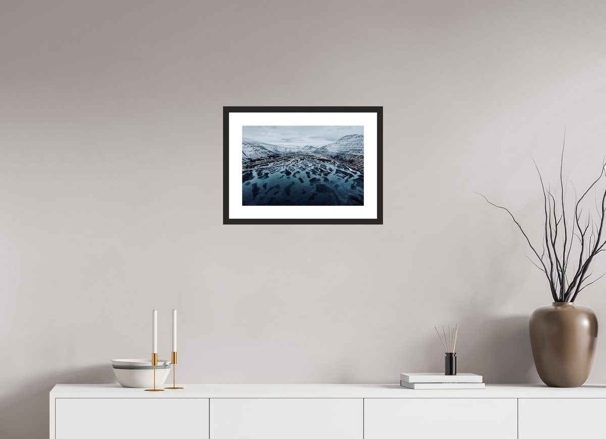 45 x 30 cm, Cadre avec passe partout Frozen Veins — Iceland