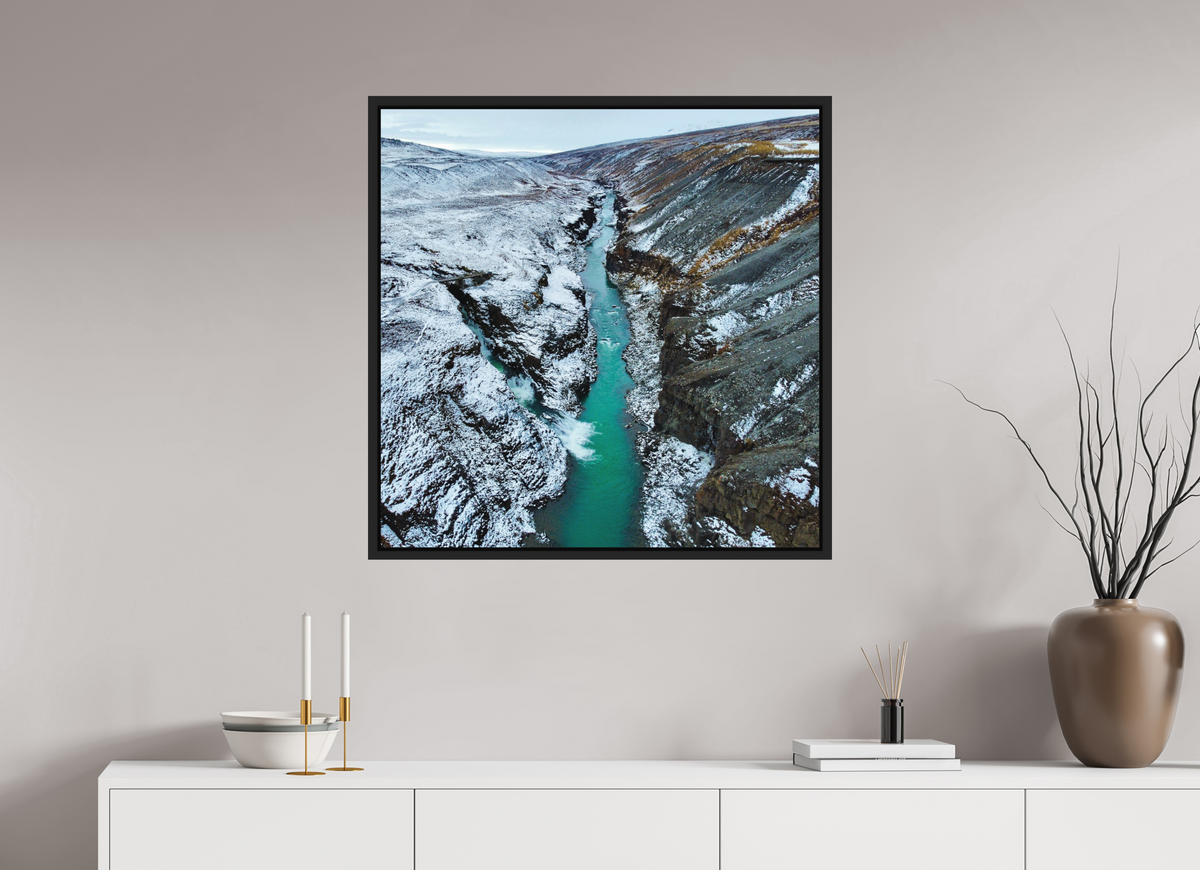 80 x 80 cm, Caisse américaine alu dibond Between Two Seasons — Iceland