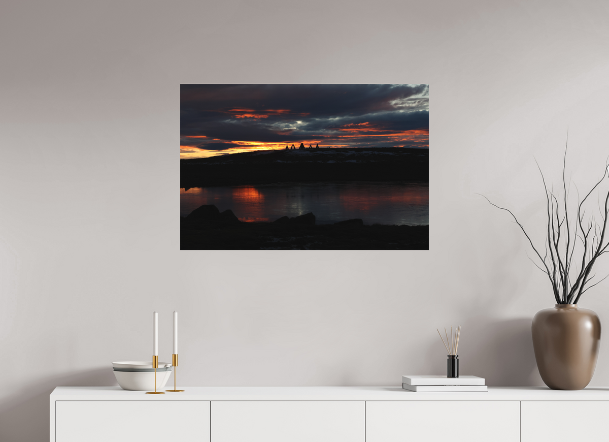 90 x 60 cm, Tirage Alu dibond Arctic Afterglow — Iceland