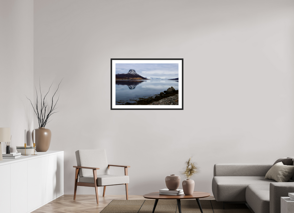 90 x 60 cm, Cadre avec passe partout Stillness in the Fjord