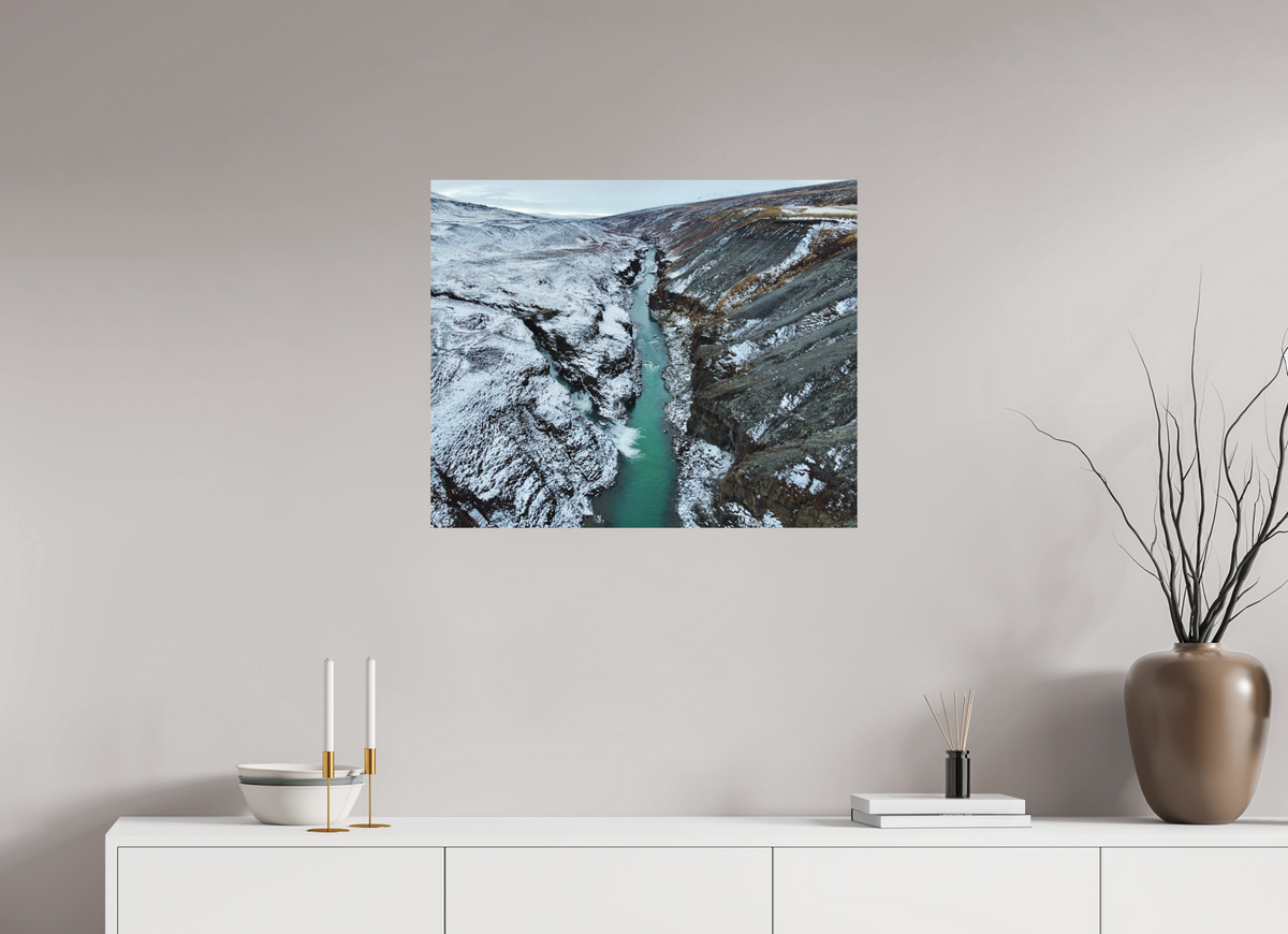 73,5 x 60 cm, Tirage photo mat Between Two Seasons — Iceland