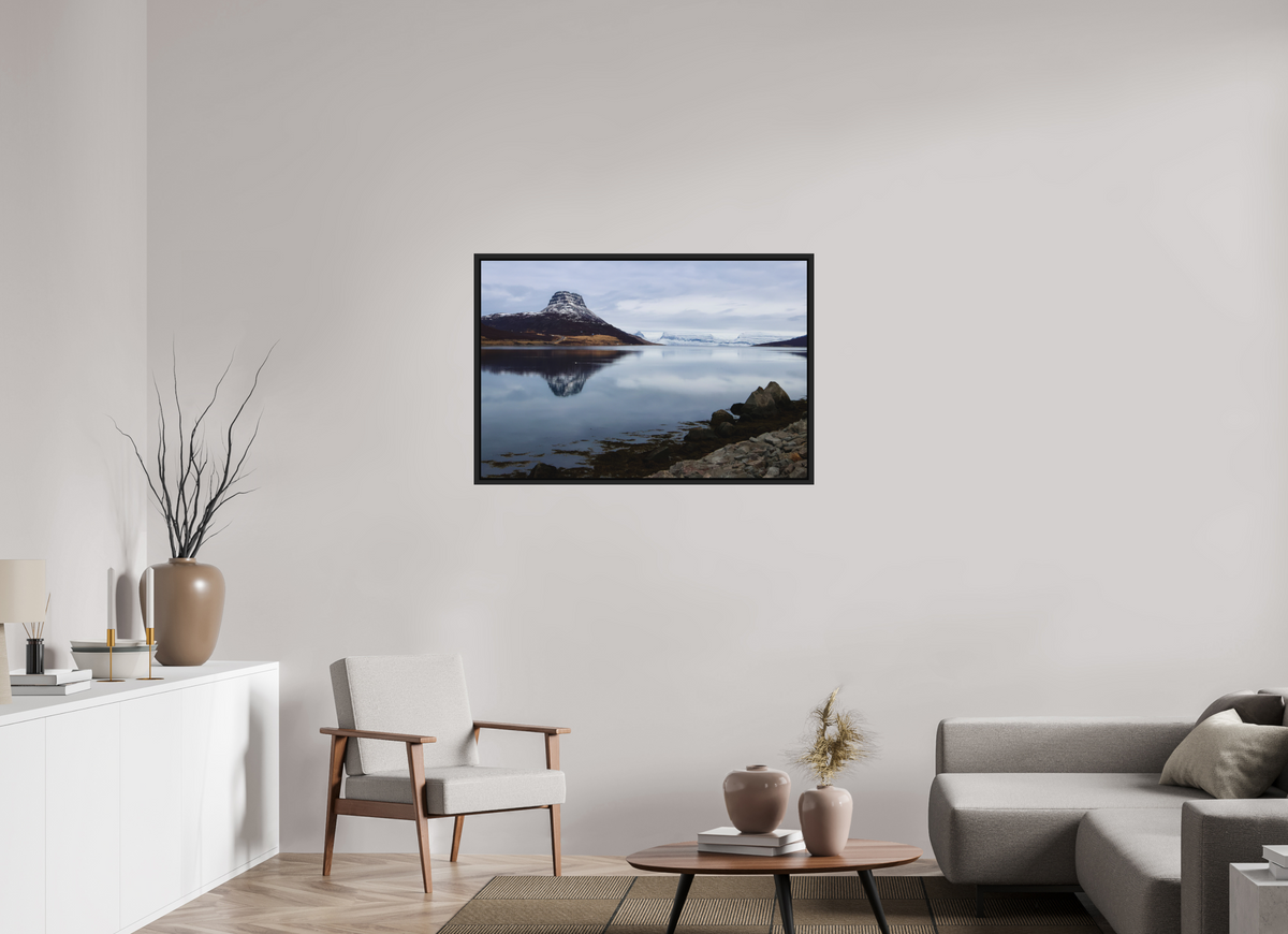 105 x 70 cm, Caisse américaine alu dibond Stillness in the Fjord