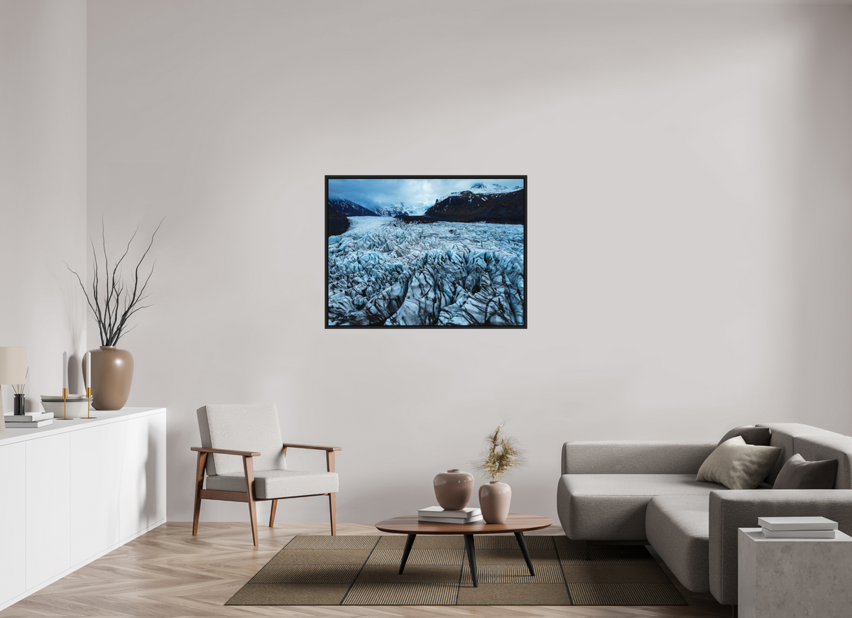 120 x 90 cm, Caisse américaine alu dibond Into the Ice — Iceland