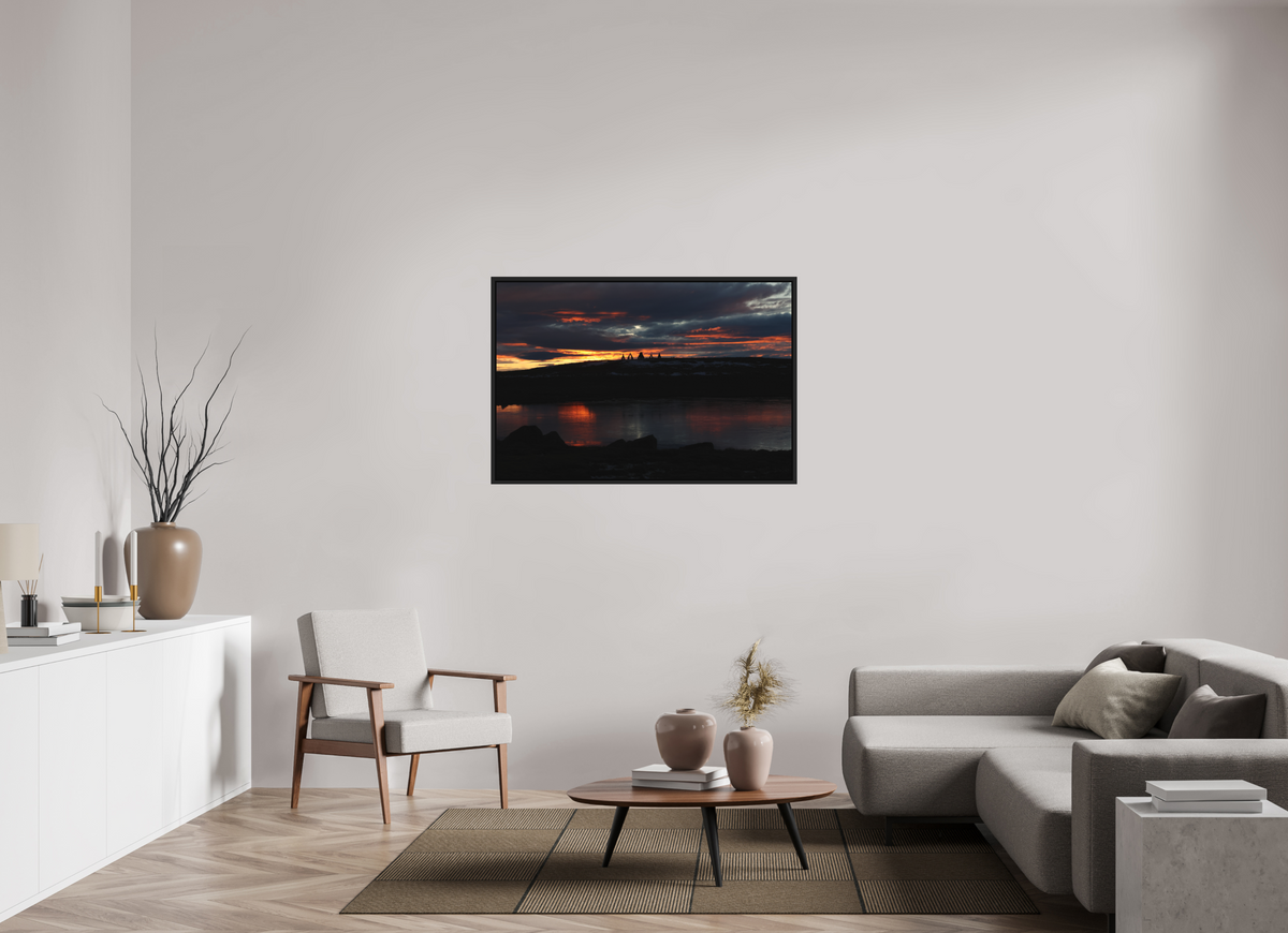 120 x 80 cm, Caisse américaine alu dibond Arctic Afterglow — Iceland