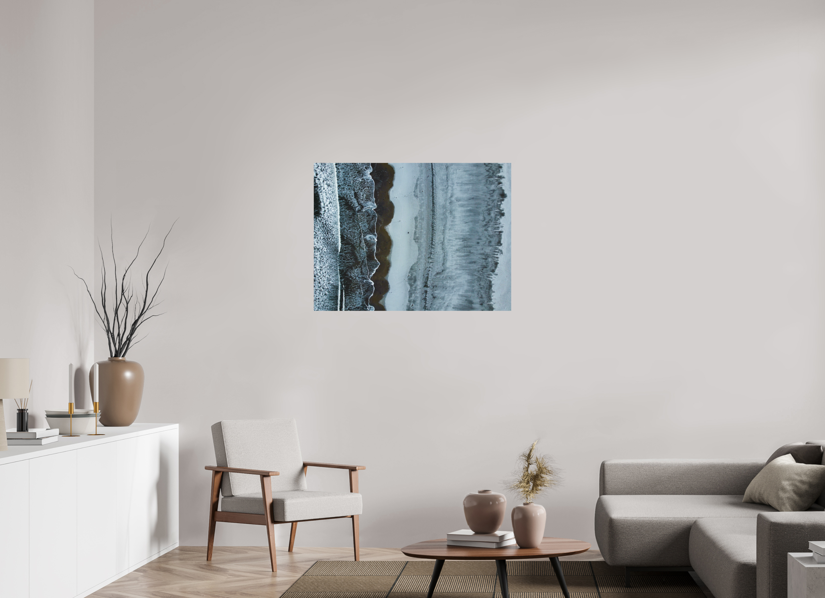 100 x 75 cm, Tirage photo mat Edge of Winter — Iceland
