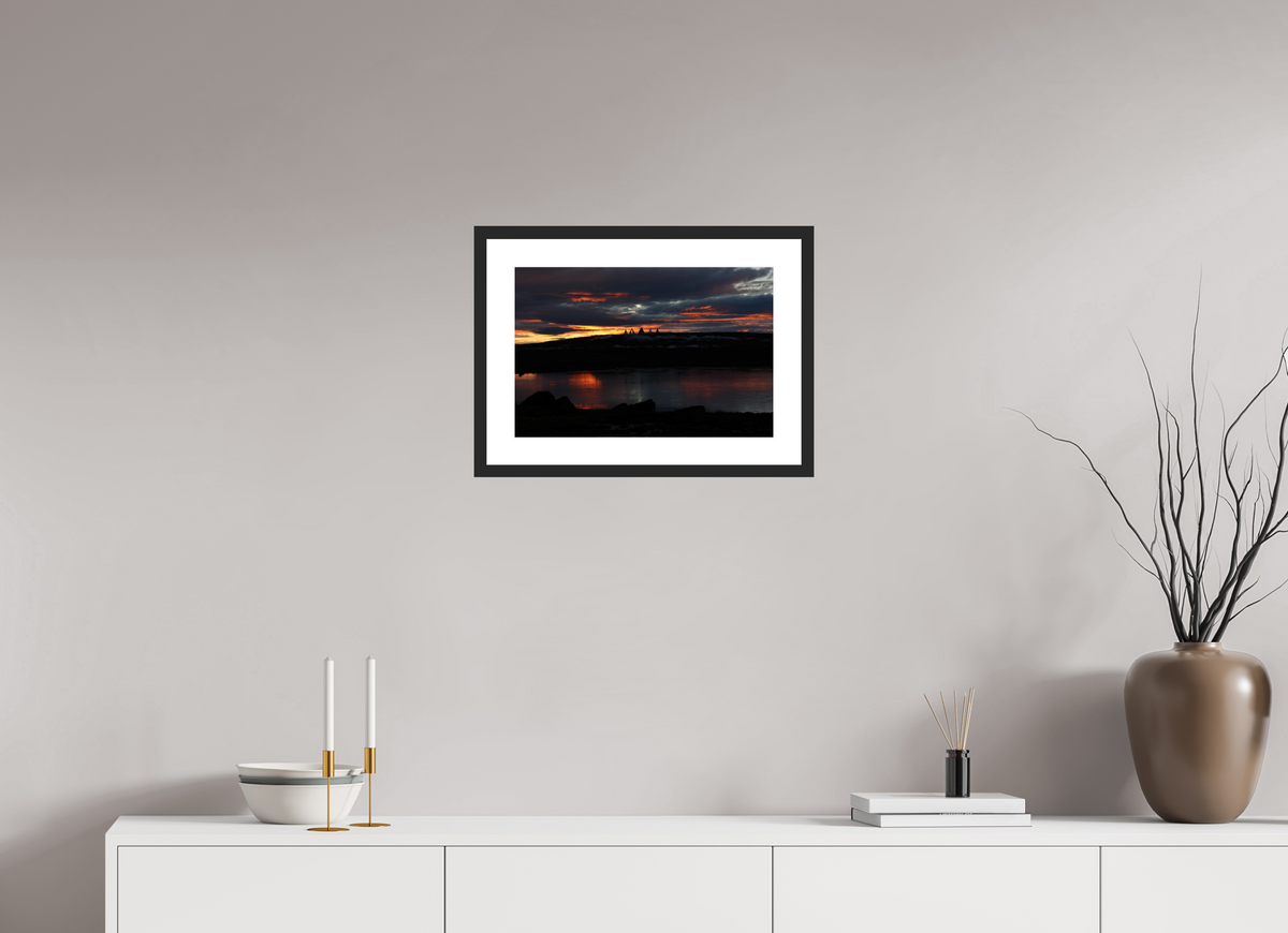 45 x 30 cm, Cadre avec passe partout Arctic Afterglow — Iceland