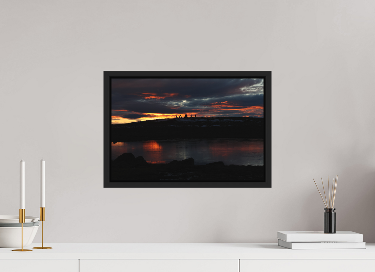 45 x 30 cm, Caisse américaine alu dibond Arctic Afterglow — Iceland