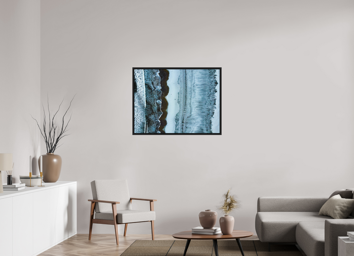 100 x 75 cm, Caisse américaine alu dibond Edge of Winter — Iceland