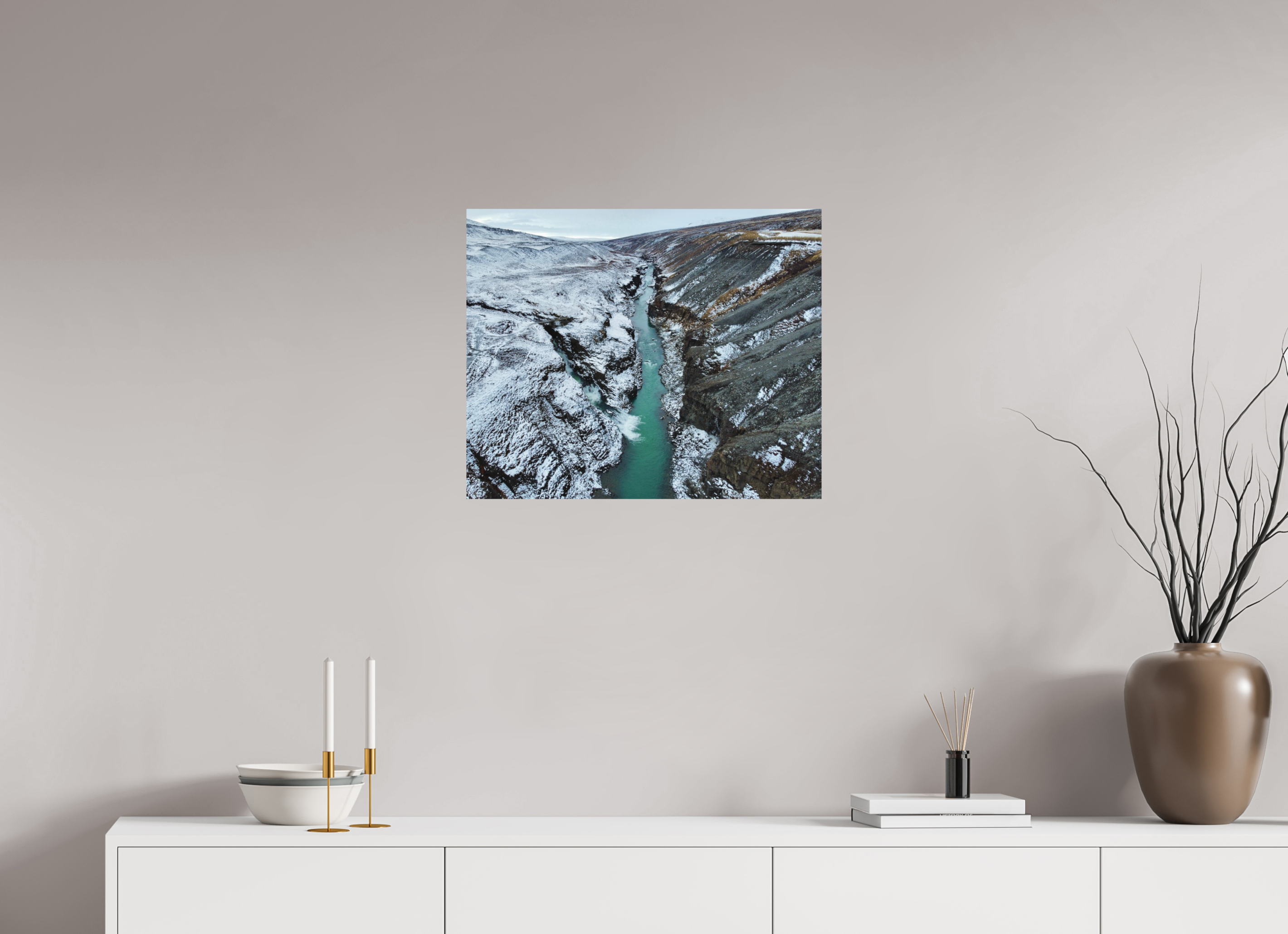 61,2 x 50 cm, Tirage photo mat Between Two Seasons — Iceland