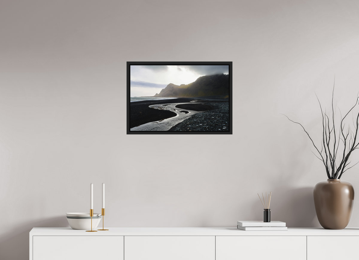60 x 40 cm, Caisse américaine alu dibond Where the River Meets the Sea — Iceland