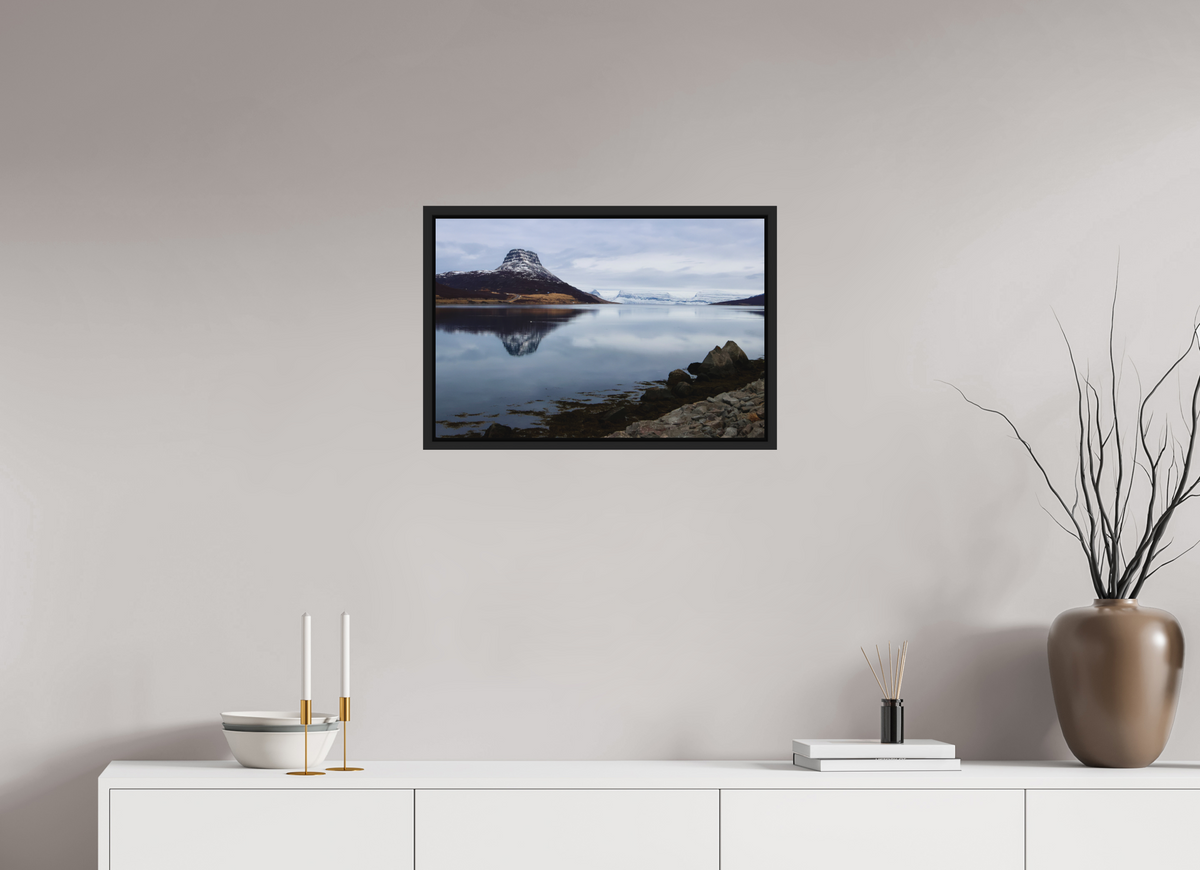 60 x 40 cm, Caisse américaine alu dibond Stillness in the Fjord