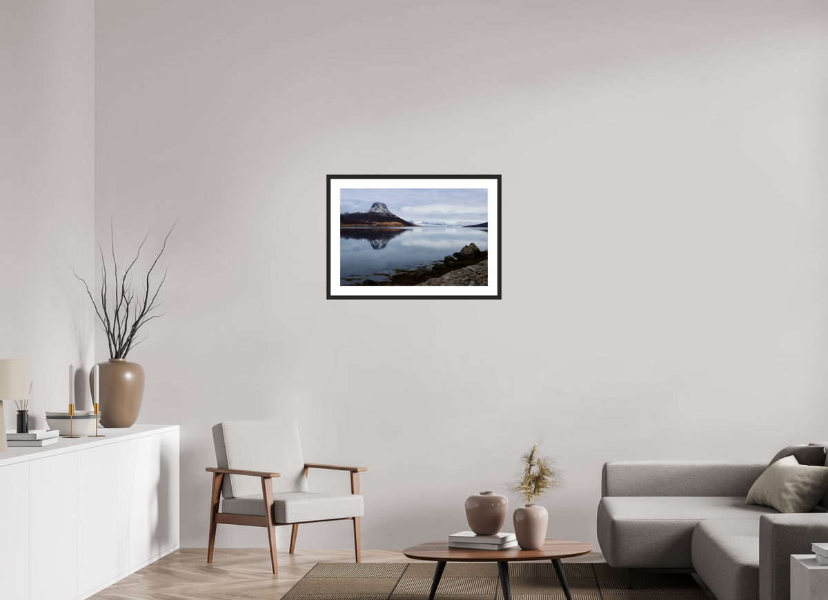 75 x 50 cm, Cadre avec passe partout Stillness in the Fjord