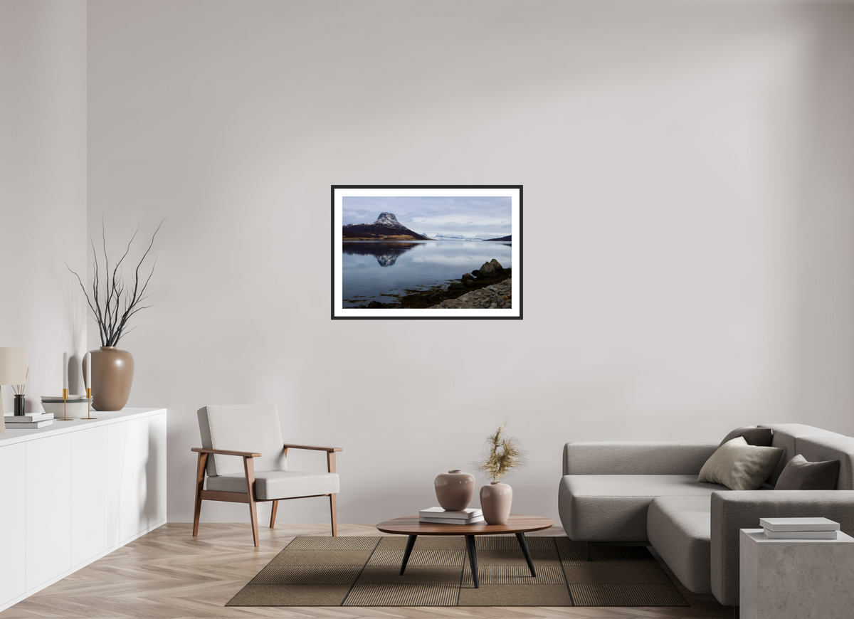 105 x 70 cm, Cadre avec passe partout Stillness in the Fjord