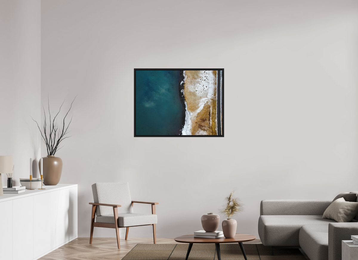 100 x 75 cm, Caisse américaine alu dibond Between Land & Sea — Iceland