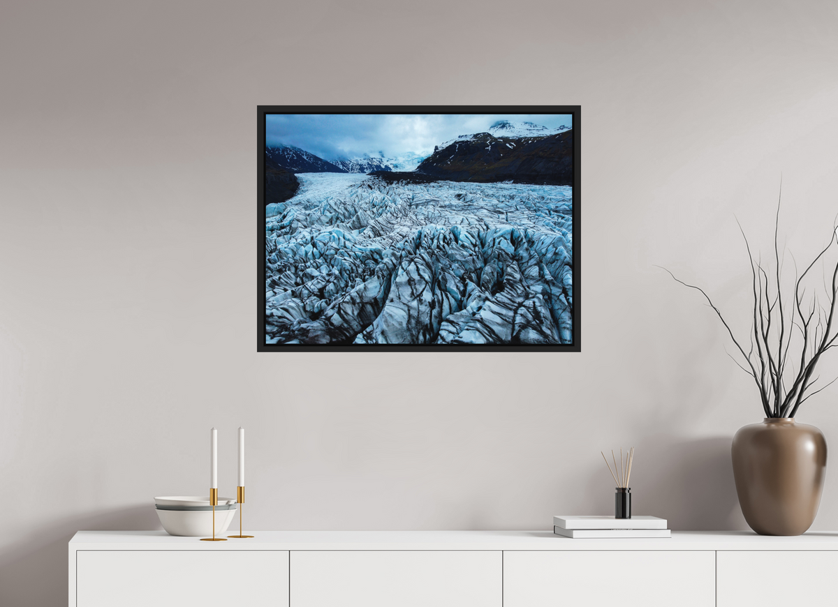80 x 60 cm, Caisse américaine alu dibond Into the Ice — Iceland