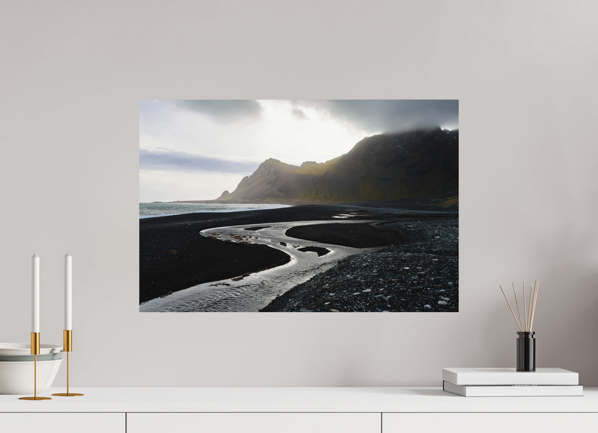 60 x 40 cm, Tirage Alu dibond Where the River Meets the Sea — Iceland