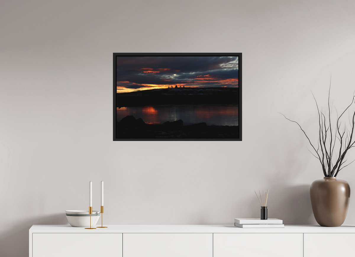 75 x 50 cm, Caisse américaine alu dibond Arctic Afterglow — Iceland