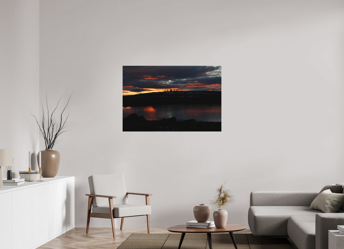 120 x 80 cm, Tirage photo mat Arctic Afterglow — Iceland
